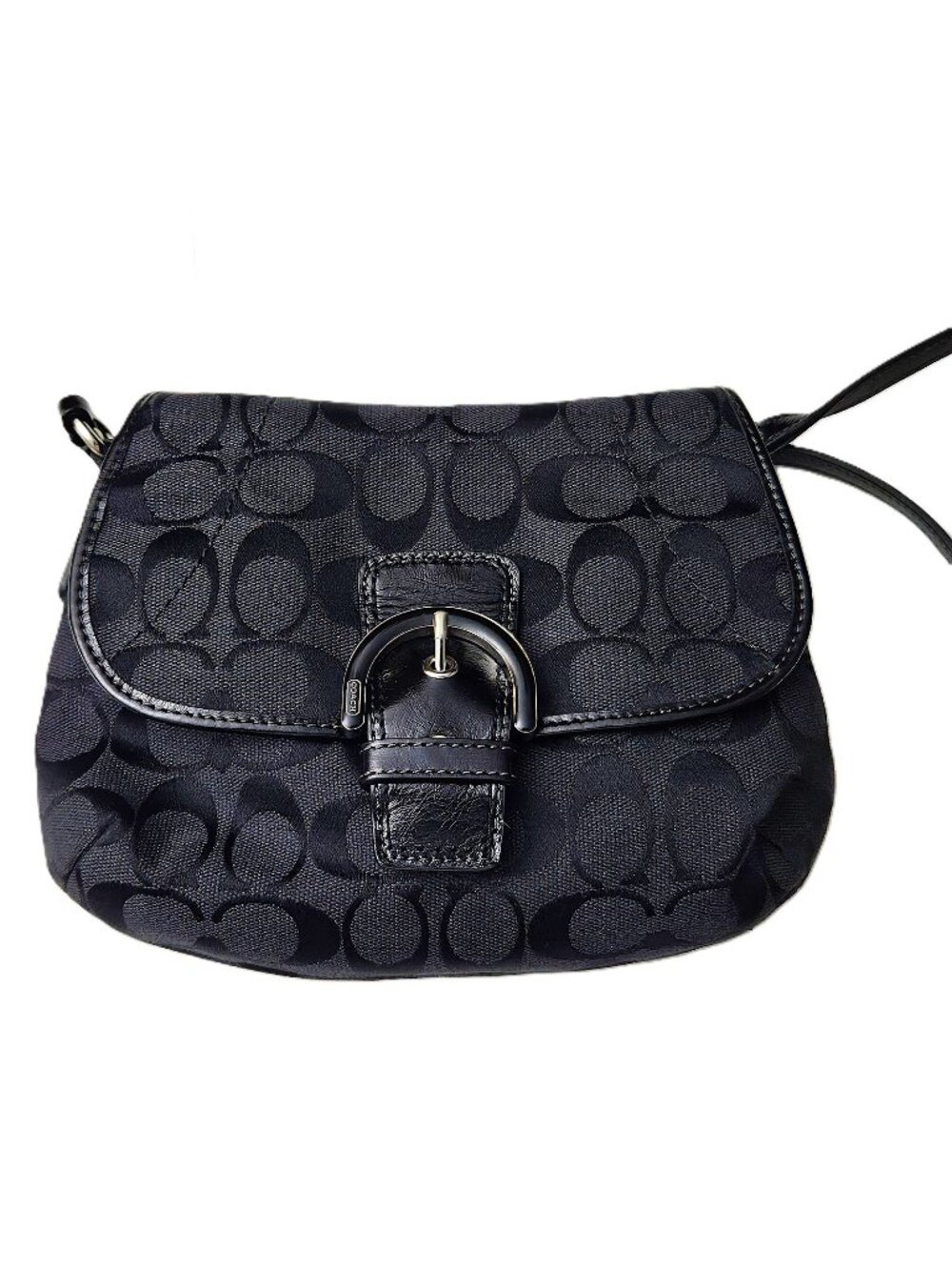 Vintage Coach Soho Black Signature Jacquard Shoulder Bag